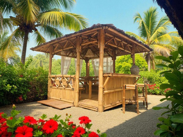 Gazébo en bambou avec bar "BALI" – Image 3