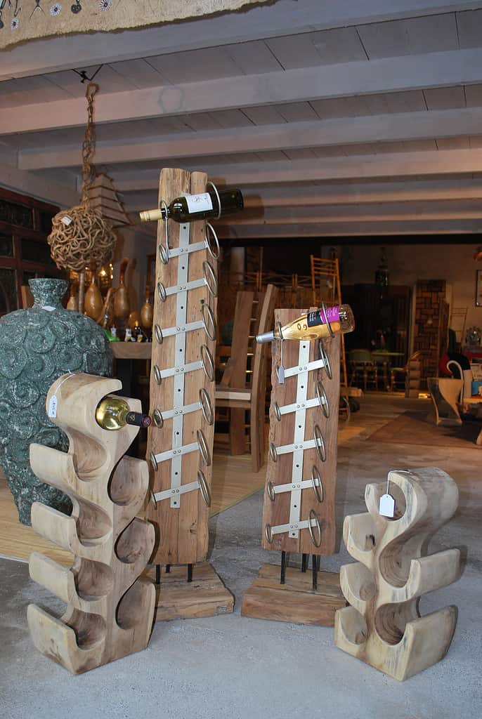Porte bouteilles en bois exotique
