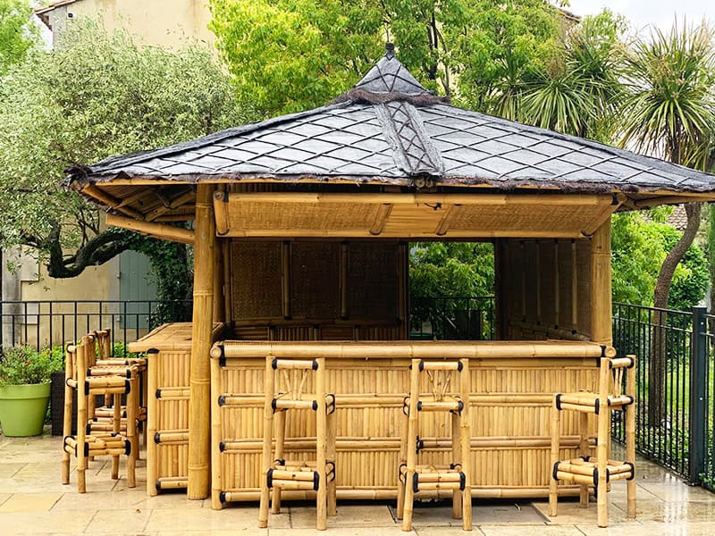Gazébo Bar en bambou "Navarro"