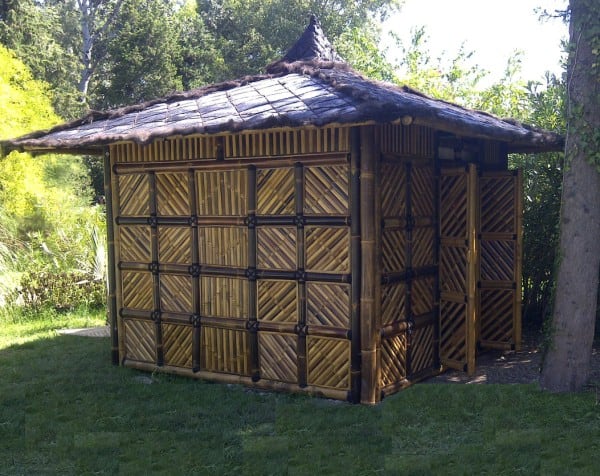 Abri sur mesure en bambou bicolore