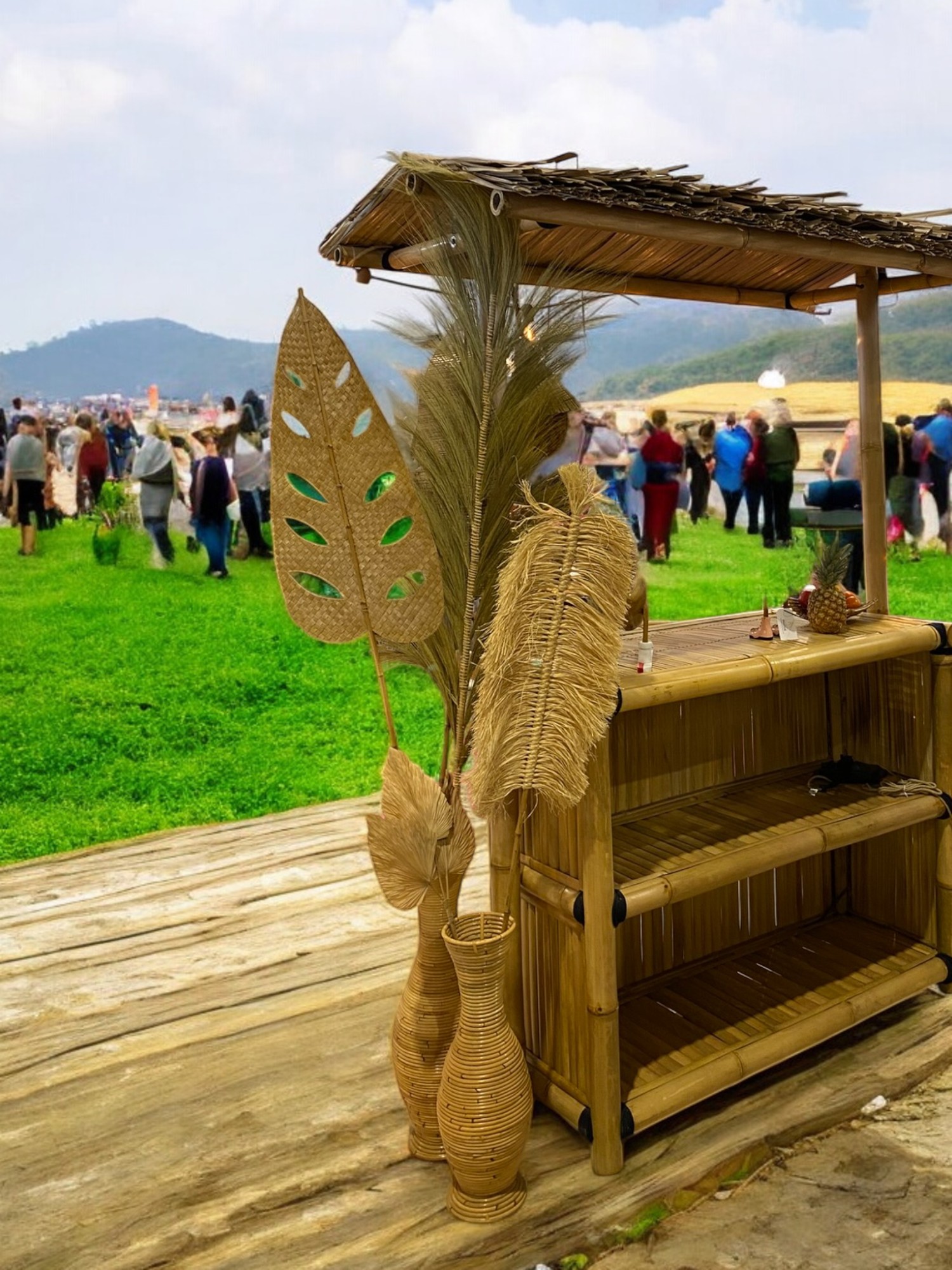Installation paillote en bambou à Avignon, dans le Vaucluse