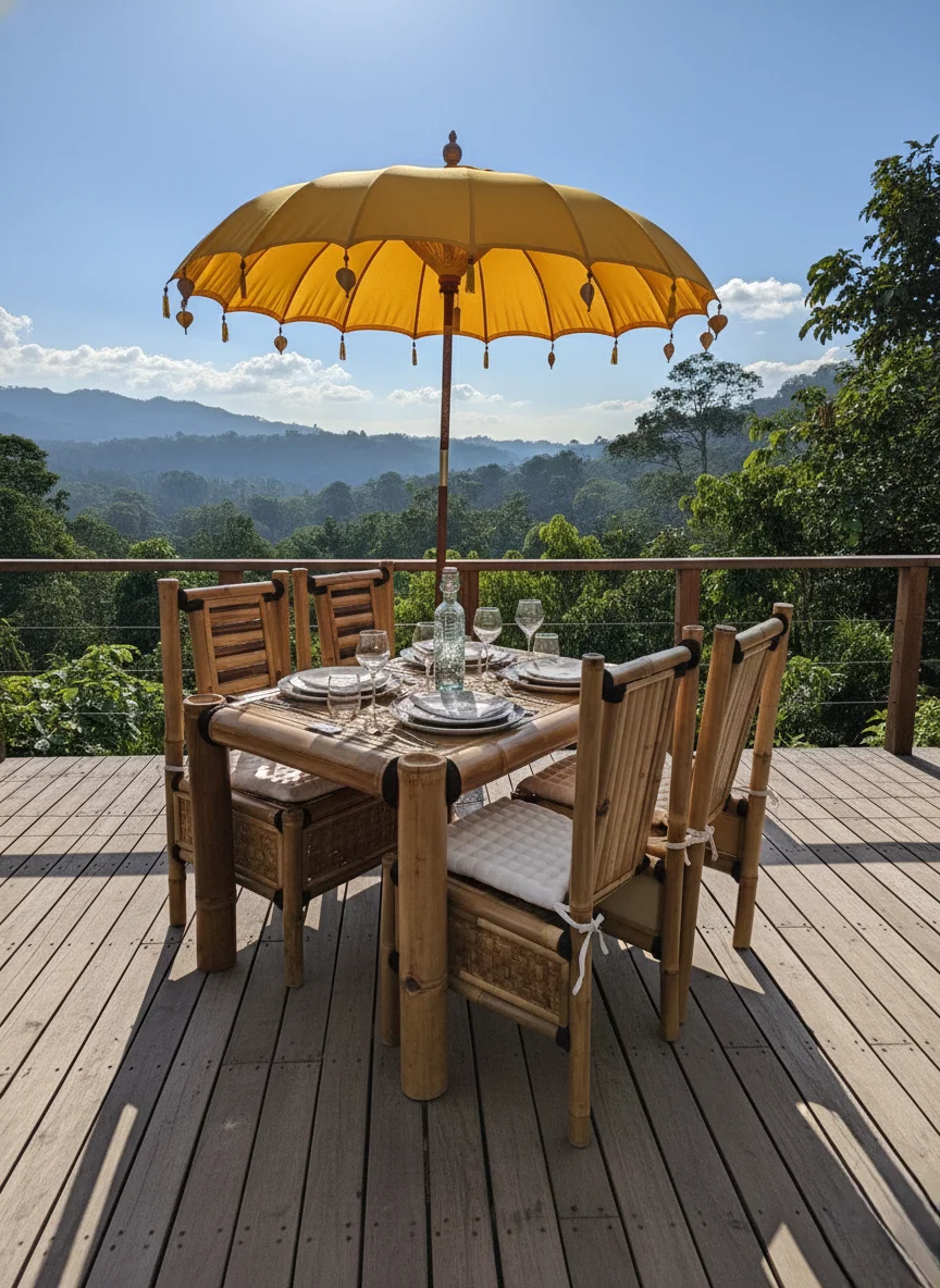 Table à manger en bambou – Image 6